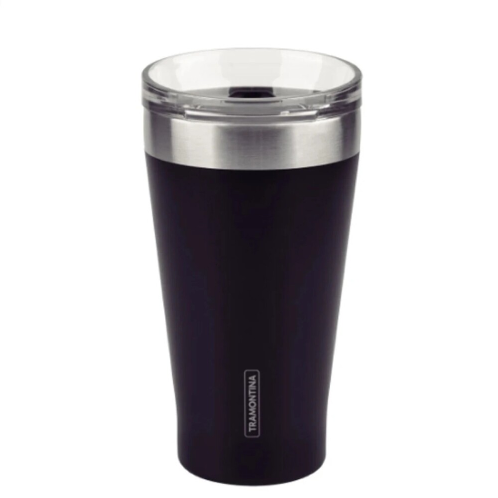 Vaso Térmico 550 ml de Acero Inoxidable con Tapa – Negro EXATA VASO TERMICO NEGRO / ACERO C/T INOX. 550 ML