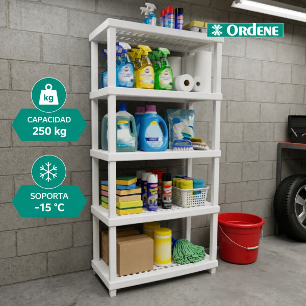 Estantería Plástica 5 Estantes 250 kg | Ordene 40200 Estantería Plástica 5 Estantes 250 kg | Ordene 40200