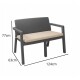 Juego Prestij de jardín 3 sillones con almohadones + mesa GRIS