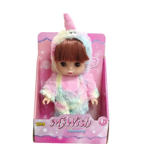 Muñeca con pijama multicolor