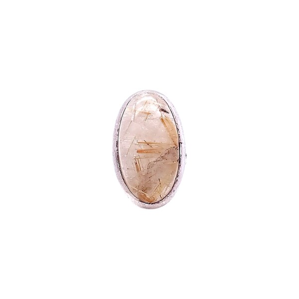 Anillo Oval-Plata 925-Piedra cuarzo rutilado-AN4544 conpiedra