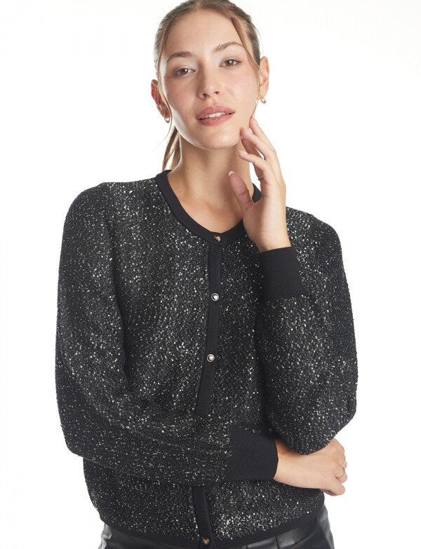 Cardigan Lentejuelas NEGRO