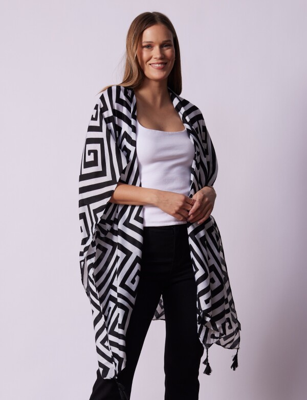 Kimono Printed NEGRO/BLANCO