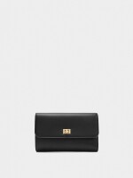 Cartera Lisa Con Solapa negro