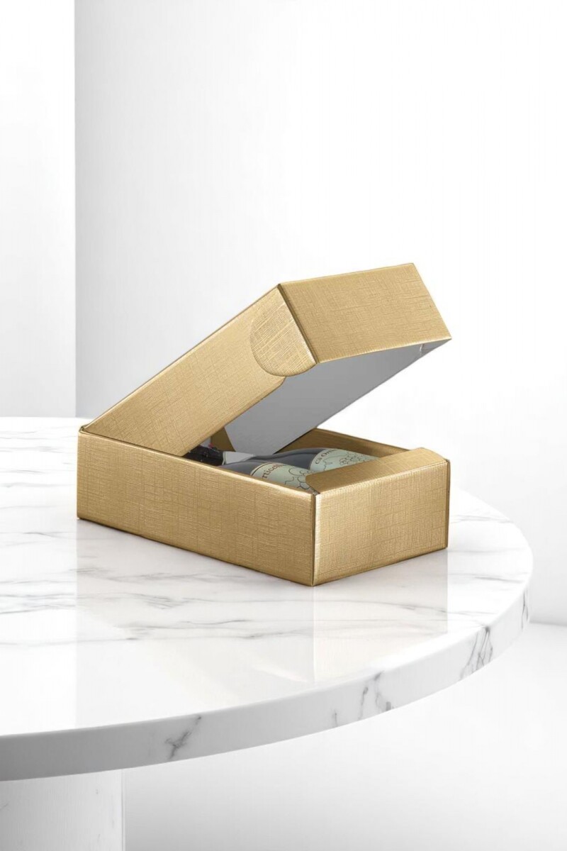 Caja rígida 2 botellas 34x18,5x9 - 1041 - SETA ORO 