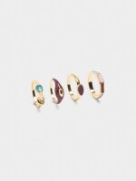 Set De Anillos Con Esmalte multicolor