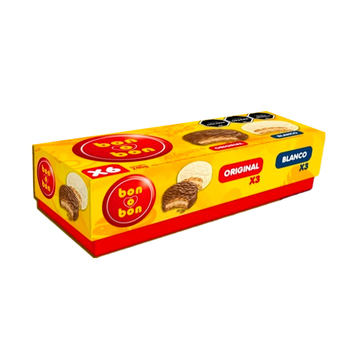ALFAJOR BON O BON MIX PACK X 6U 240G (CHOCO/NIEVE) 