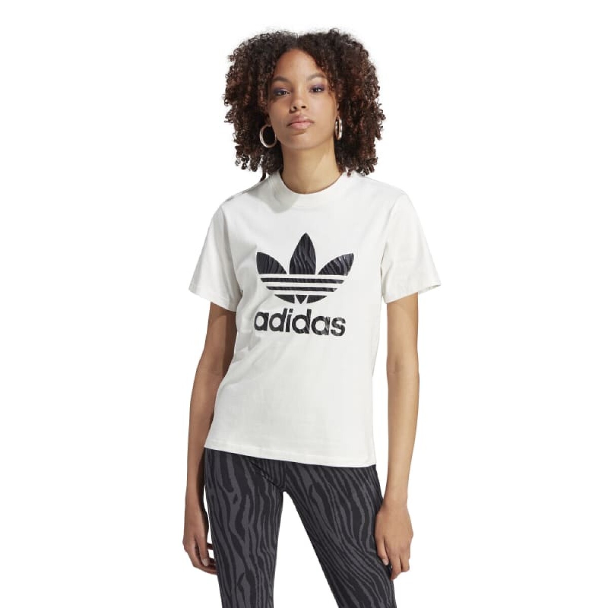 Remera Adidas Zebra Animal Print - Blanco 