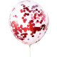 Globo Transparente con Confetti x6 Rojo