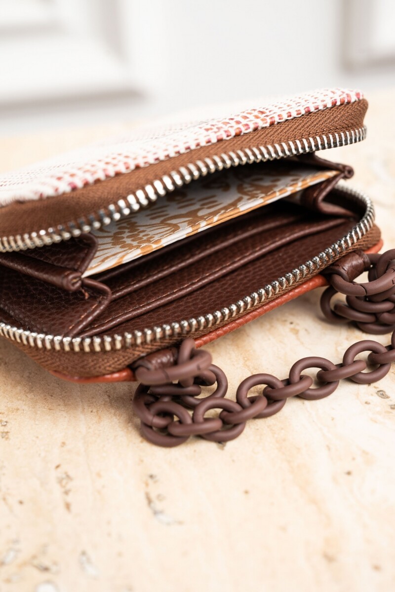 Cartera Con Cadena Terracota