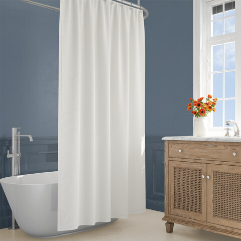 Cortina de Baño Home Class Dobby con Argollas 180 x 180 cm BLANCO