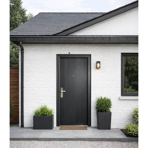 PUERTA SEMI BLINDADA 2.05 X 0.86 MT NEGRA - DERECHA PUERTA SEMI BLINDADA 2.05 X 0.86 MT NEGRA - DERECHA