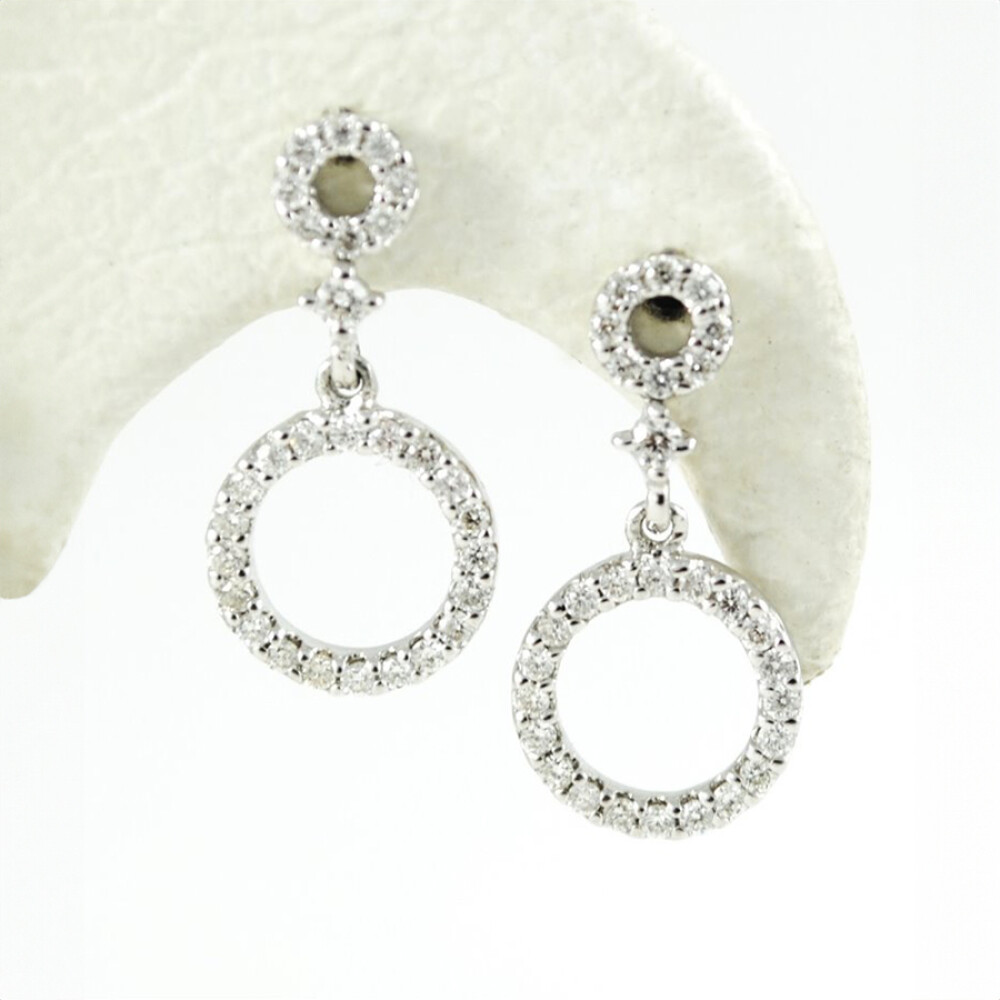 Caravanas Oro Blanco 18K Y Brillantes Caravanas Oro Blanco 18K Y Brillantes