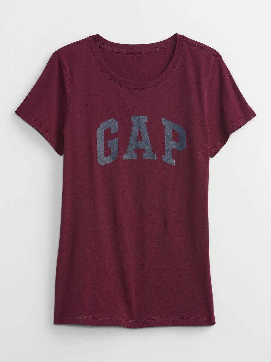 Remera Logo Gap Manga Corta Mujer - Ruby Wine 