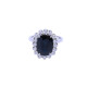 Anillo oro 18k blanco con zafiro azul oval y brillantes. Anillo oro 18k blanco con zafiro azul oval y brillantes.
