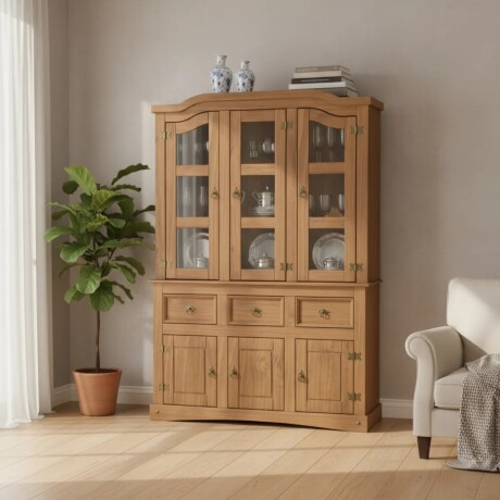 Cristalero Armario Lumax Aparador 6 Puertas y 3 Cajones madera maciza Cristalero Armario Lumax Aparador 6 Puertas y 3 Cajones madera maciza