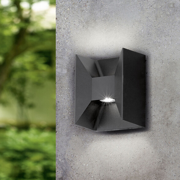 Aplique LED p/pared gris IP44 2,5W MORINO EG0436