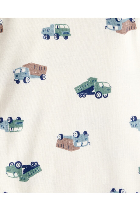 Set tres piezas, campera y pantalón de micropolar más body, diseño camiones Sin color