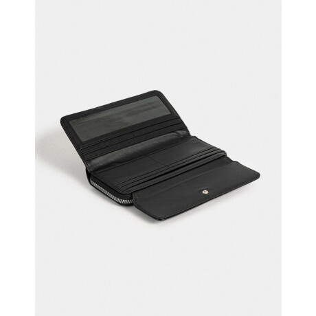 Billetera Cuerina Croco Negro