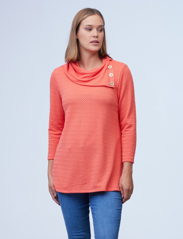 Blusa Cuello Volcado CORAL