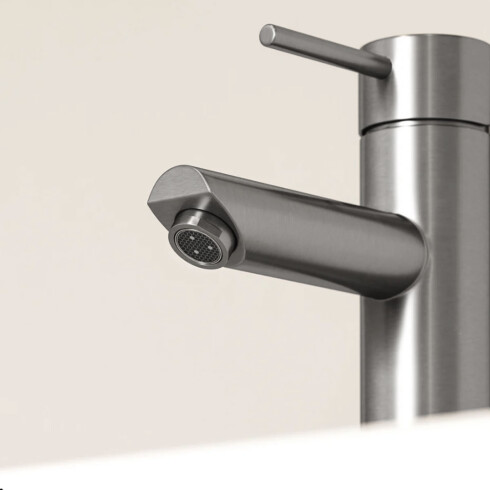 LAVATORIO MONOCOMANDO SATINADO-CEPILLADO VISEU GRIS-BRUSHED NICKEL