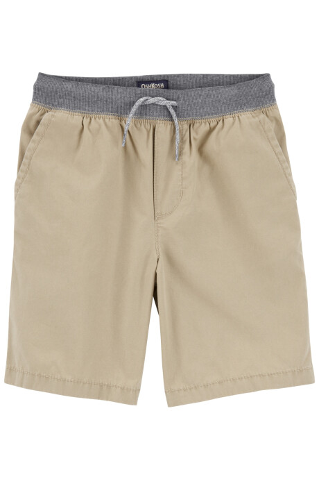Bermuda de algodón, con cordón, khaki. Talles 6-14 Sin color