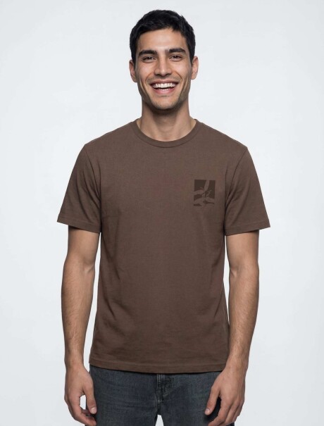 CAMISETA MANGA CORTA CON ESTAMPA MARRÓN