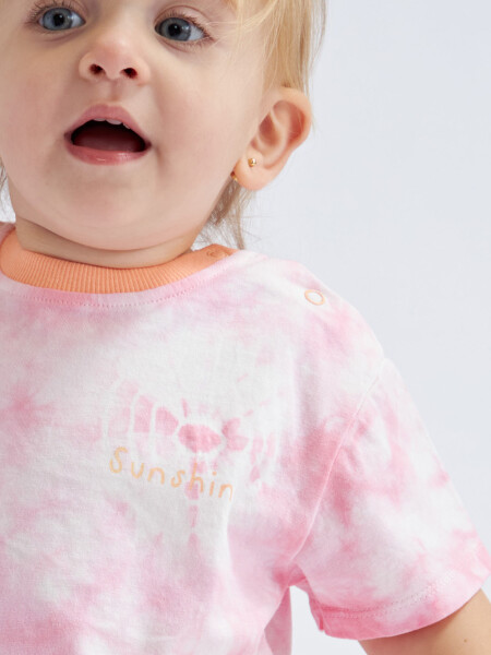 Camiseta manga corta Tye Dye Rosa