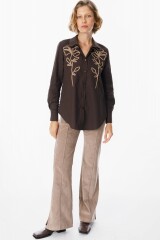 Camisa Petaline Chocolate/Vison