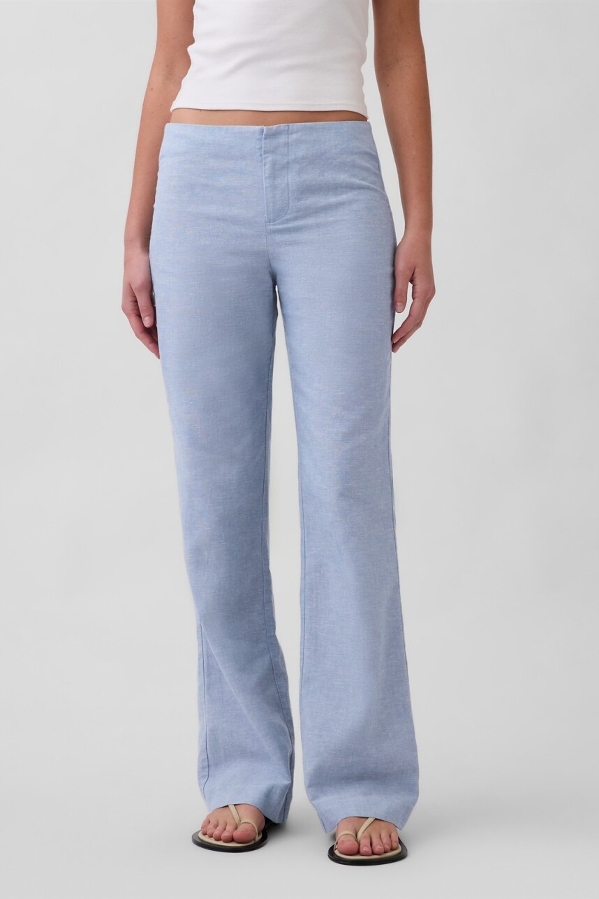 Pantalón Tiro Bajo Mujer Blue Suede