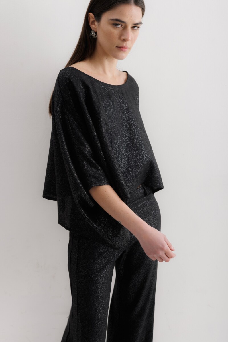 Blusa Beach Negro Lurex