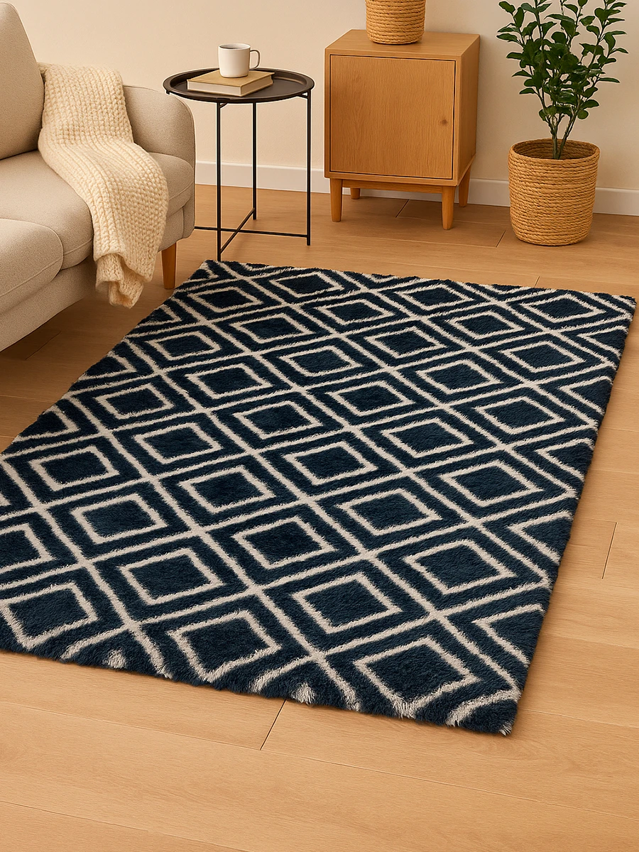 ALFOMBRA ROMBOS - NEGRO 