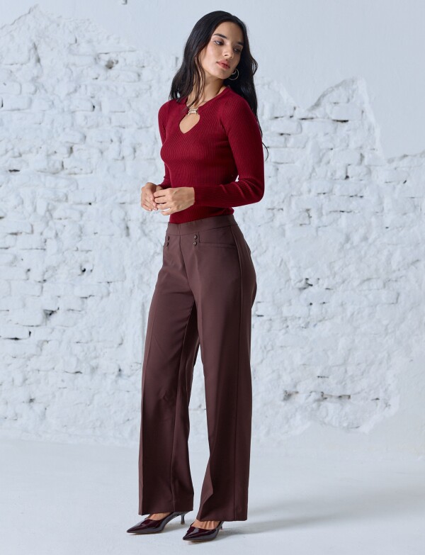 Pantalon Relaxed & Wide Leg MARRON