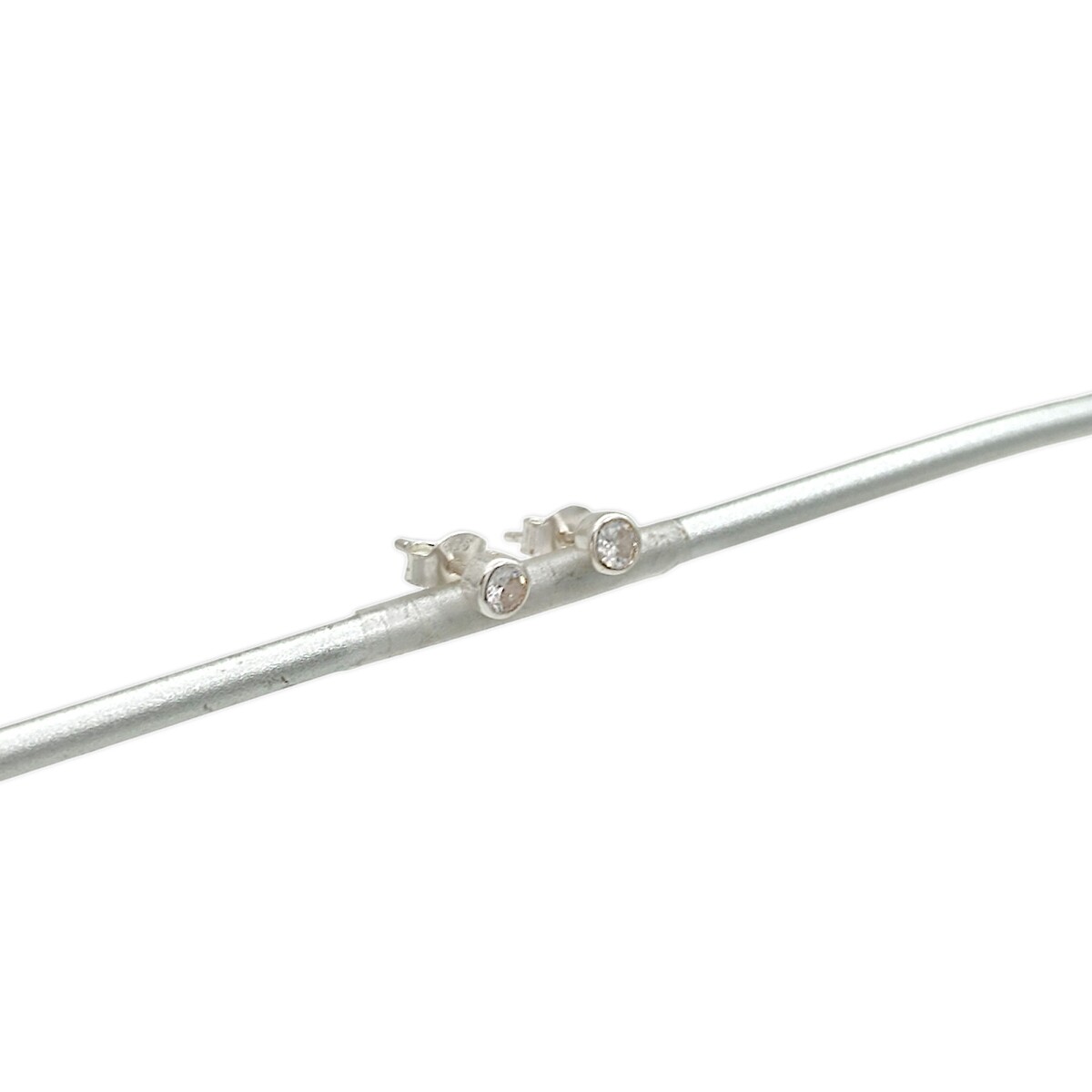 Caravanas Punto de Luz-Plata 925-Piedra Zirconia-CA3039 - conpiedra 