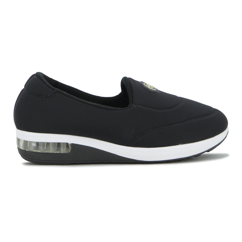 Modare Zapato Casual Feminino Lycra Viena Protection/enfeite Negro-oro