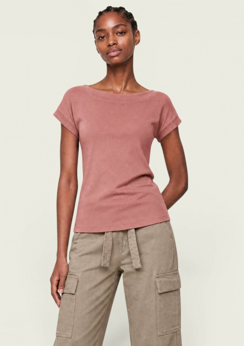 BLUSA DE MANGA CORTA - ROSADO 