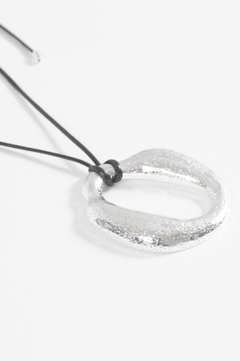 Collar cordón dije abstract plateado