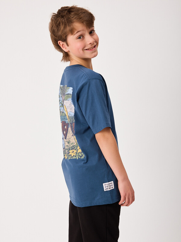 T-SHIRT PRINTO TEEN RUSTY Azul