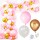 Set Globos N20 112pcs Rosa y Dorado Fiesta Cumpleños Rosa