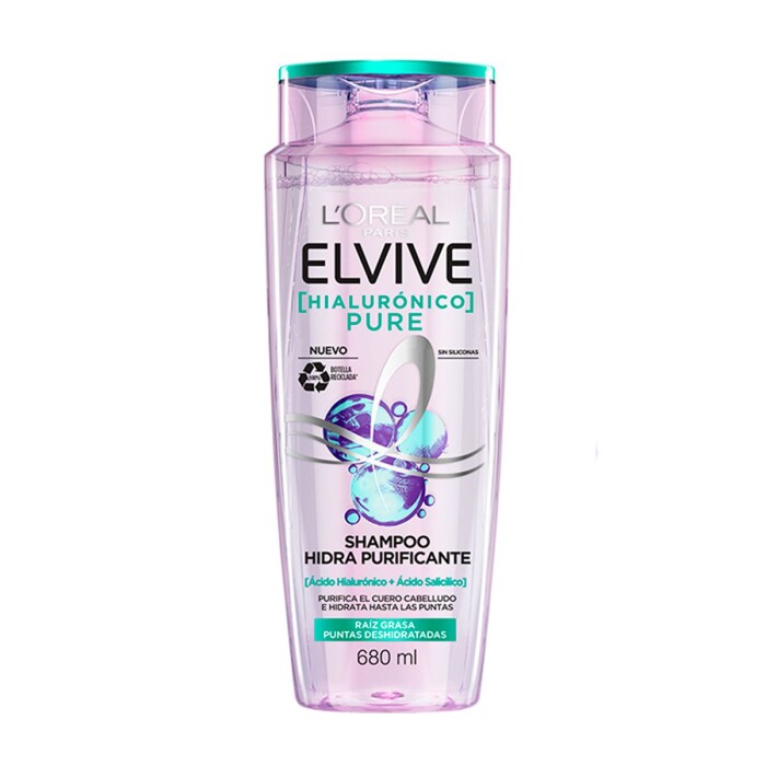 ELVIVE PURE SHAMPOO HIDRA HIALURONIC 680 única