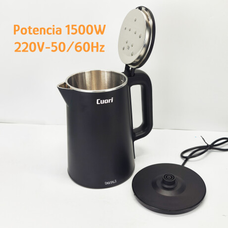 Jarra Eléctrica Cuori Digitale 1.8L 1500W Display LED 360° Negro