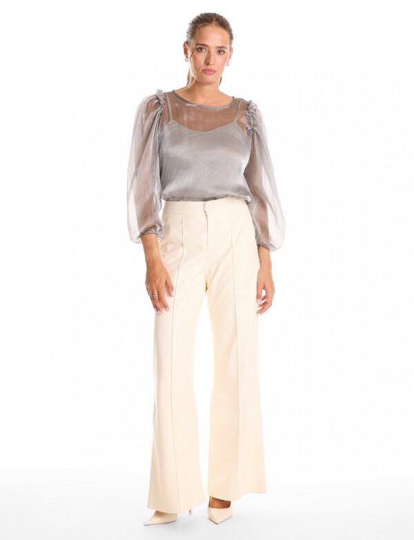 Blusa Traslúcida PLATEADO