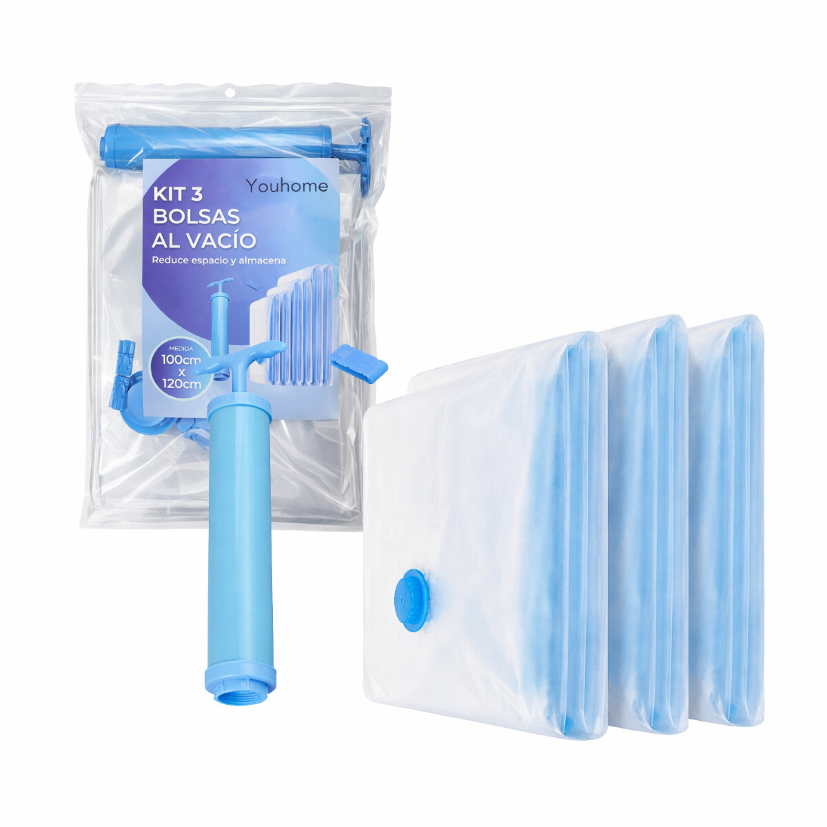 Kit Bolsas Al Vacio 100x120cm Reducir Espacio Ropa Almacenar 