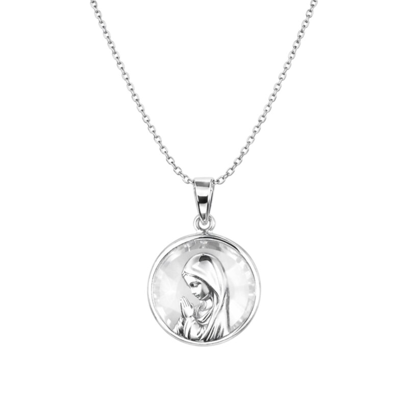 Dije Virgen Niña - Plata 925 - Cuarzo Cristal - CP4667 conpiedra