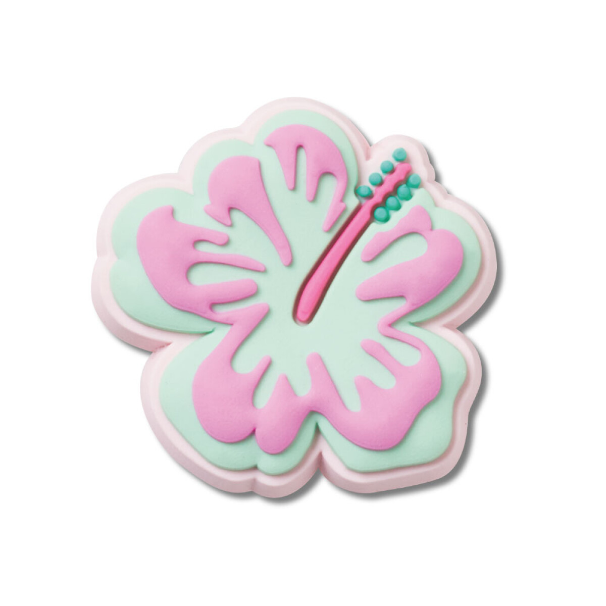 Jibbitz Turquoise and Pink Hibiscus 
