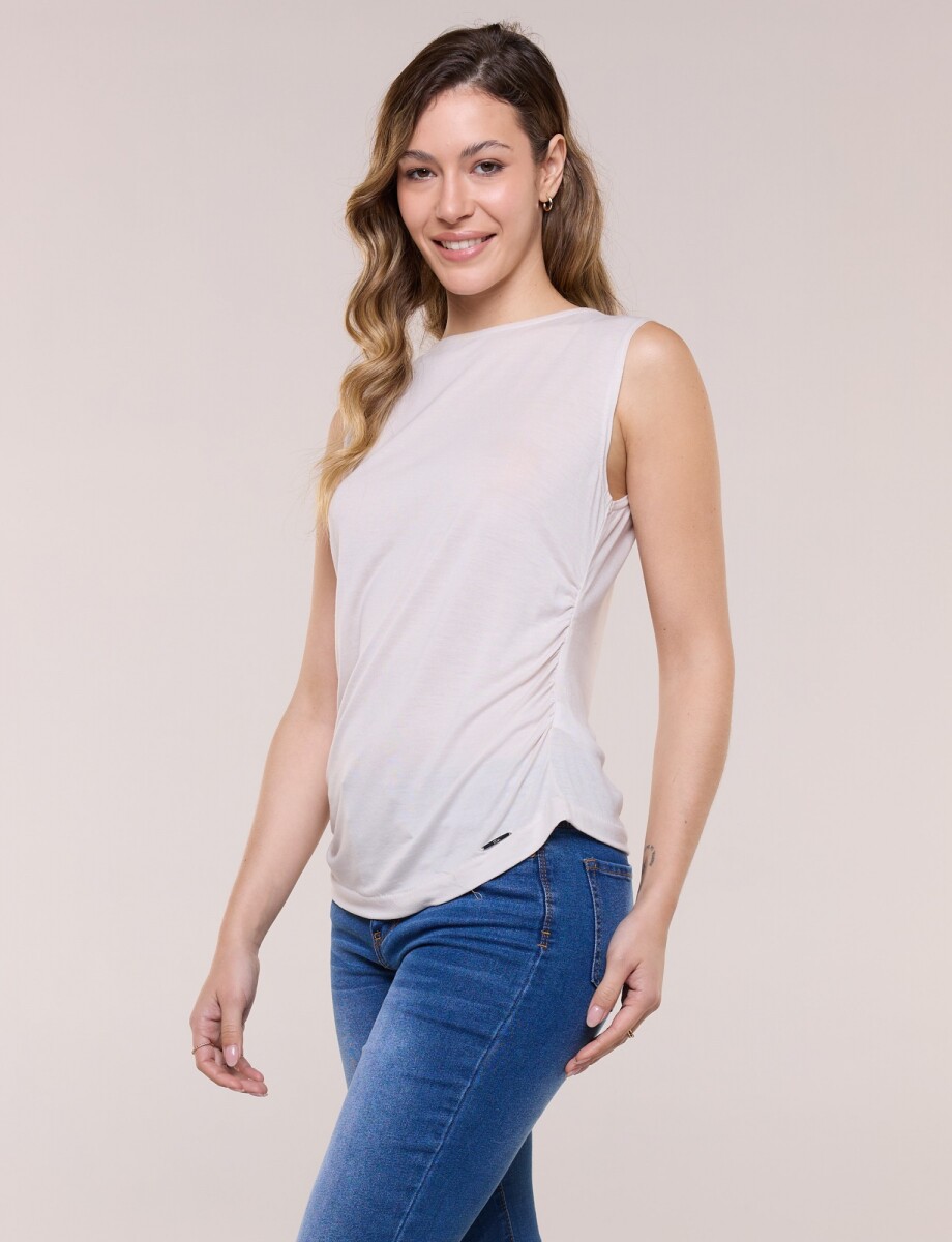 Musculosa Frunces Laterales - Beige 
