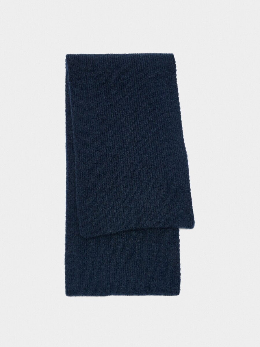 Bufanda Con Canalada Lisa azul-marino