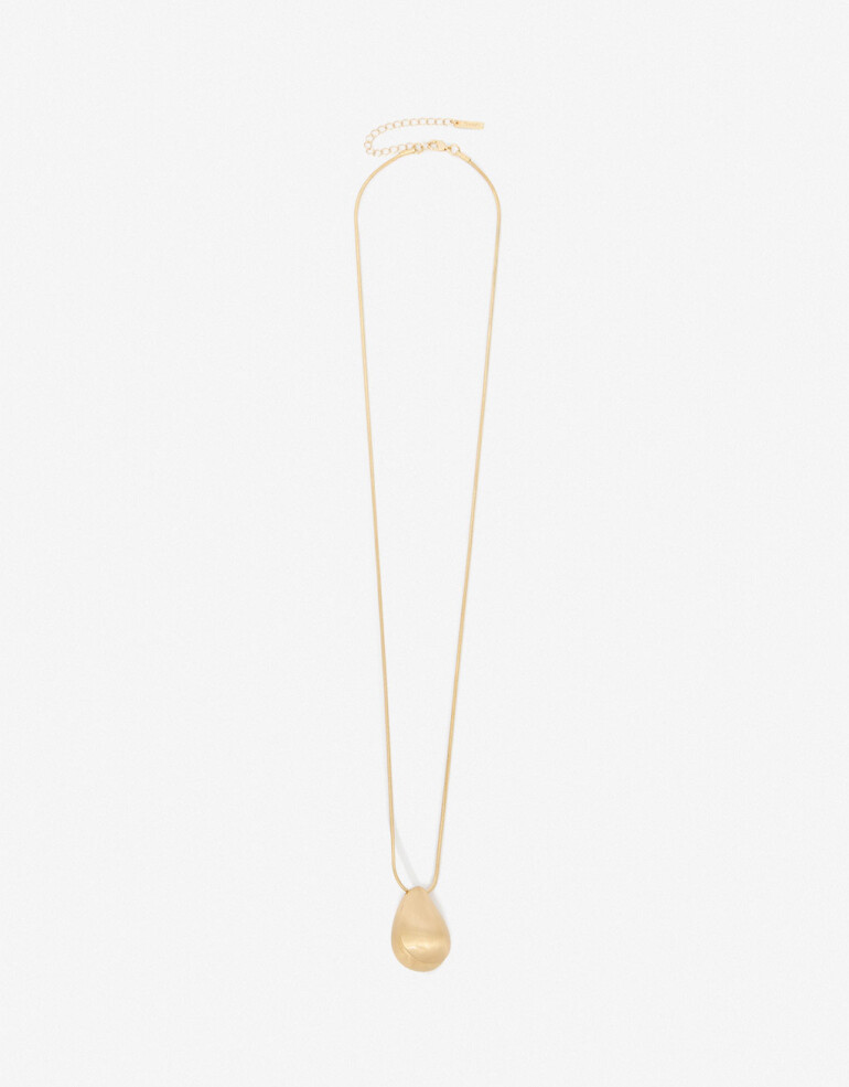 Collares Largos Metal Collar Largo Con Dije Metálico - Dorado