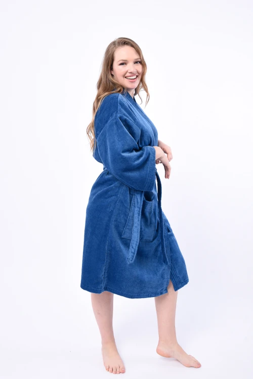 Bata Baño Azul Piedra