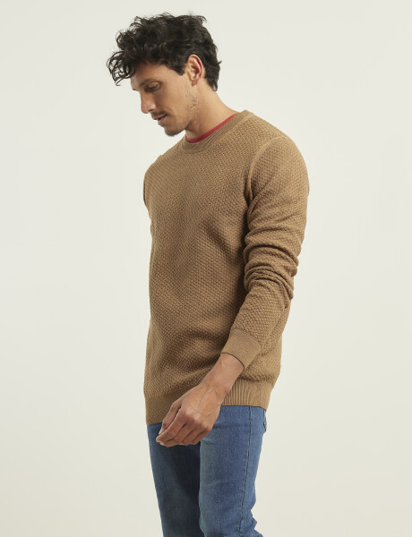 Sweater Punto Fino Harrington Label Camel